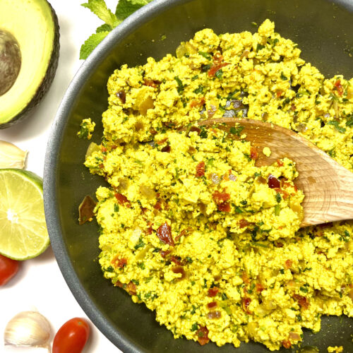 tofu scramble in pan