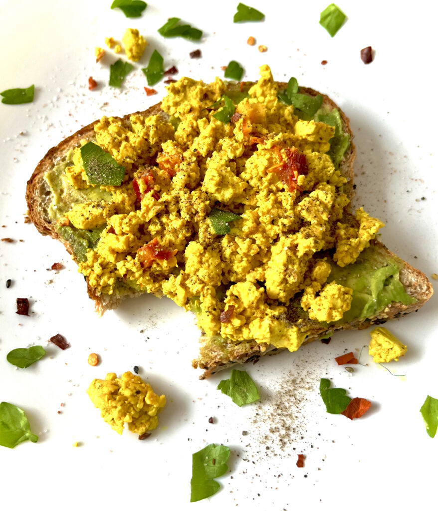 tofu scramble avocado toast