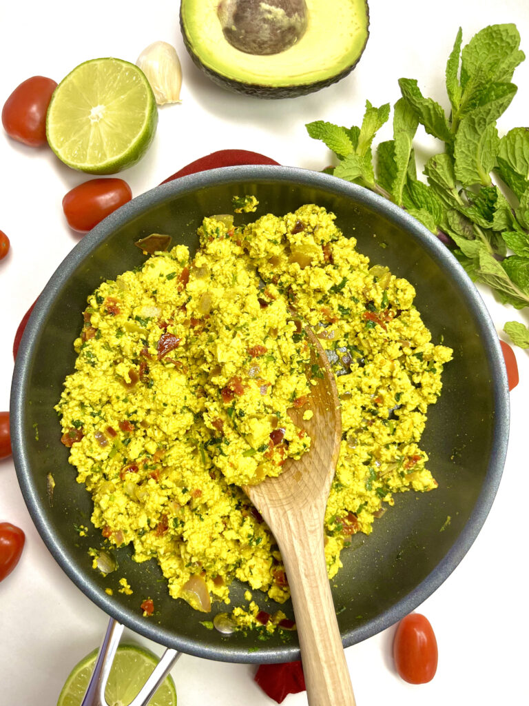 tofu scramble in pan