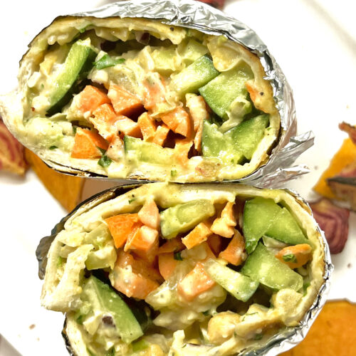 chickpea tuna wrap top view