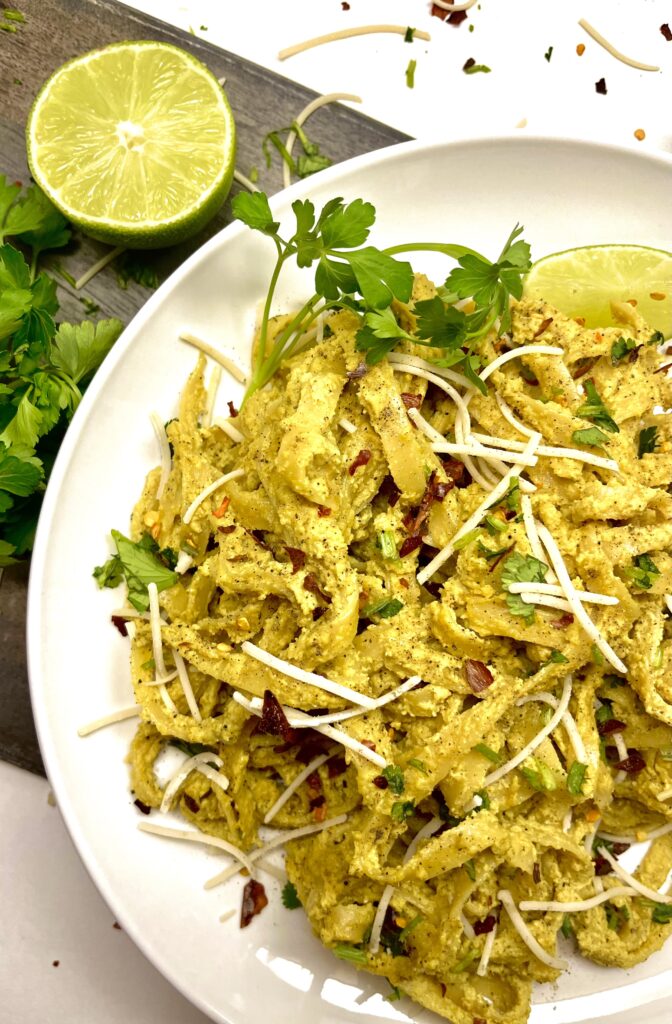 lemon pasta on plate