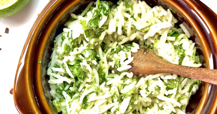 lime rice in bowl