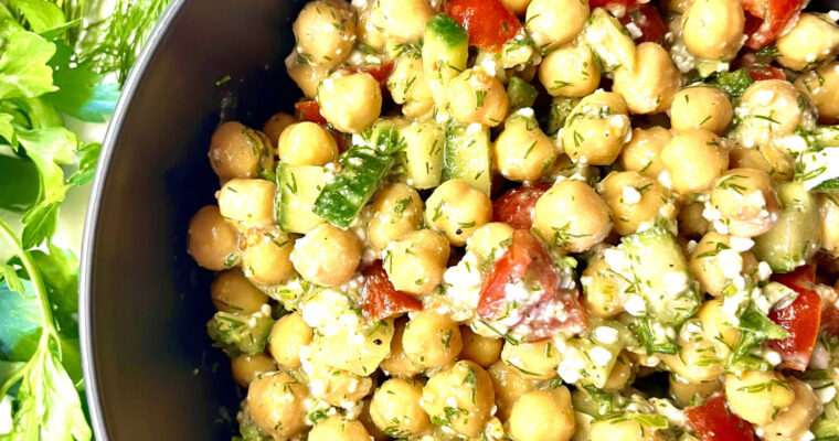 chickpea salad in bowl