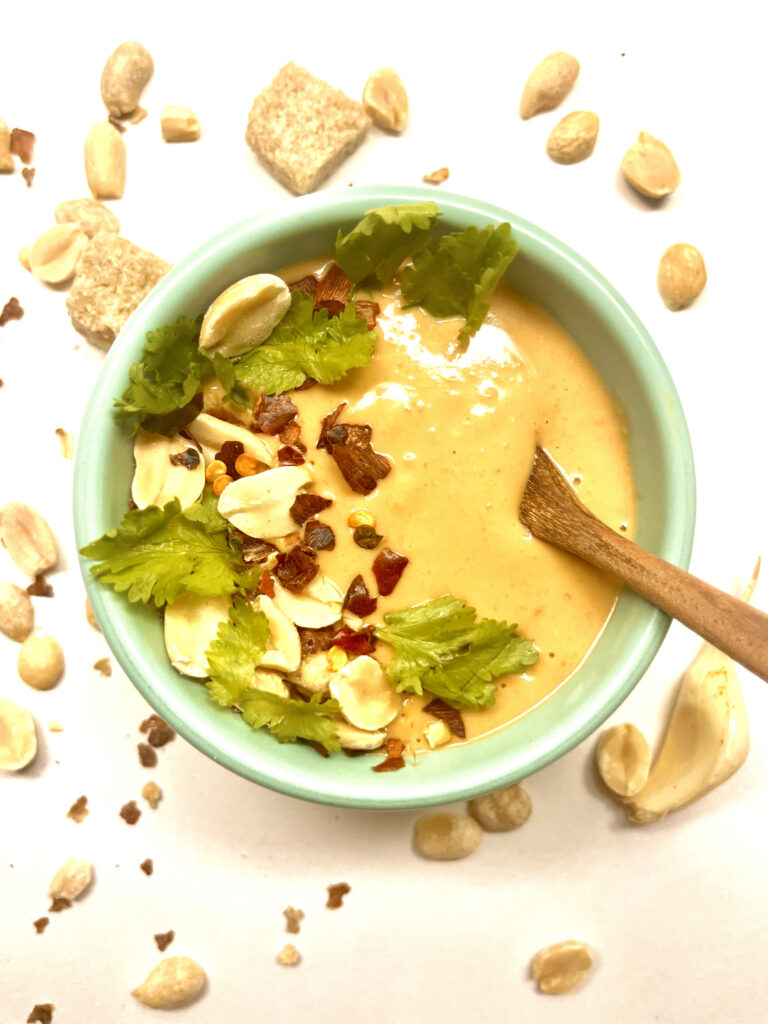 peanut sauce in cup with ingredients