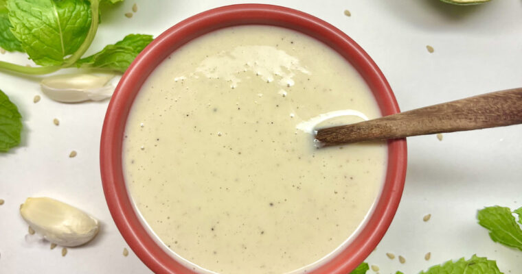 tahini dressing in bowl