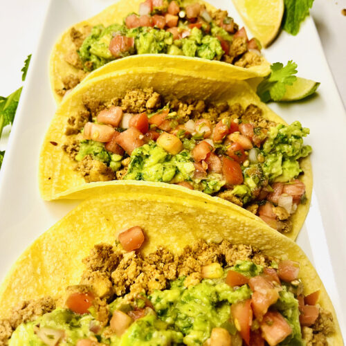 tacos with tofu crumbles