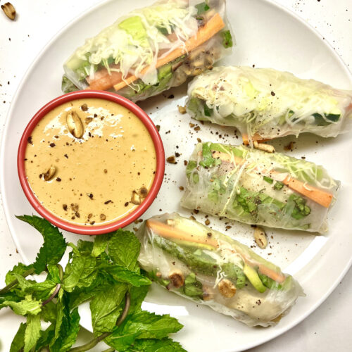 fresh spring rolls on plate