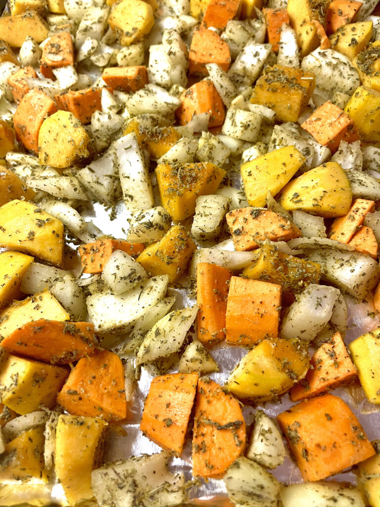 seasoned pumpkin cubes