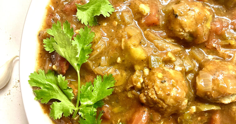 smoky vegan gumbo soup in bowl