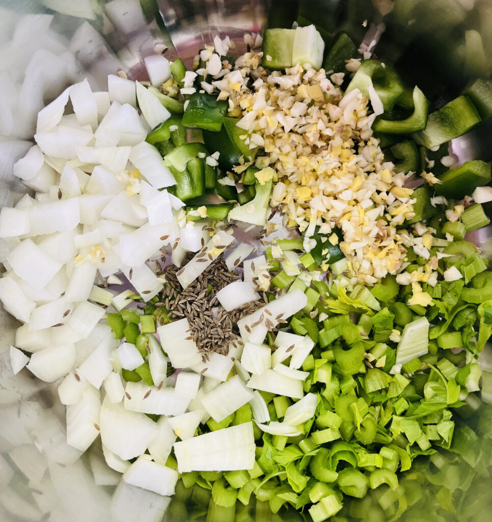 chopped ingredients on plate