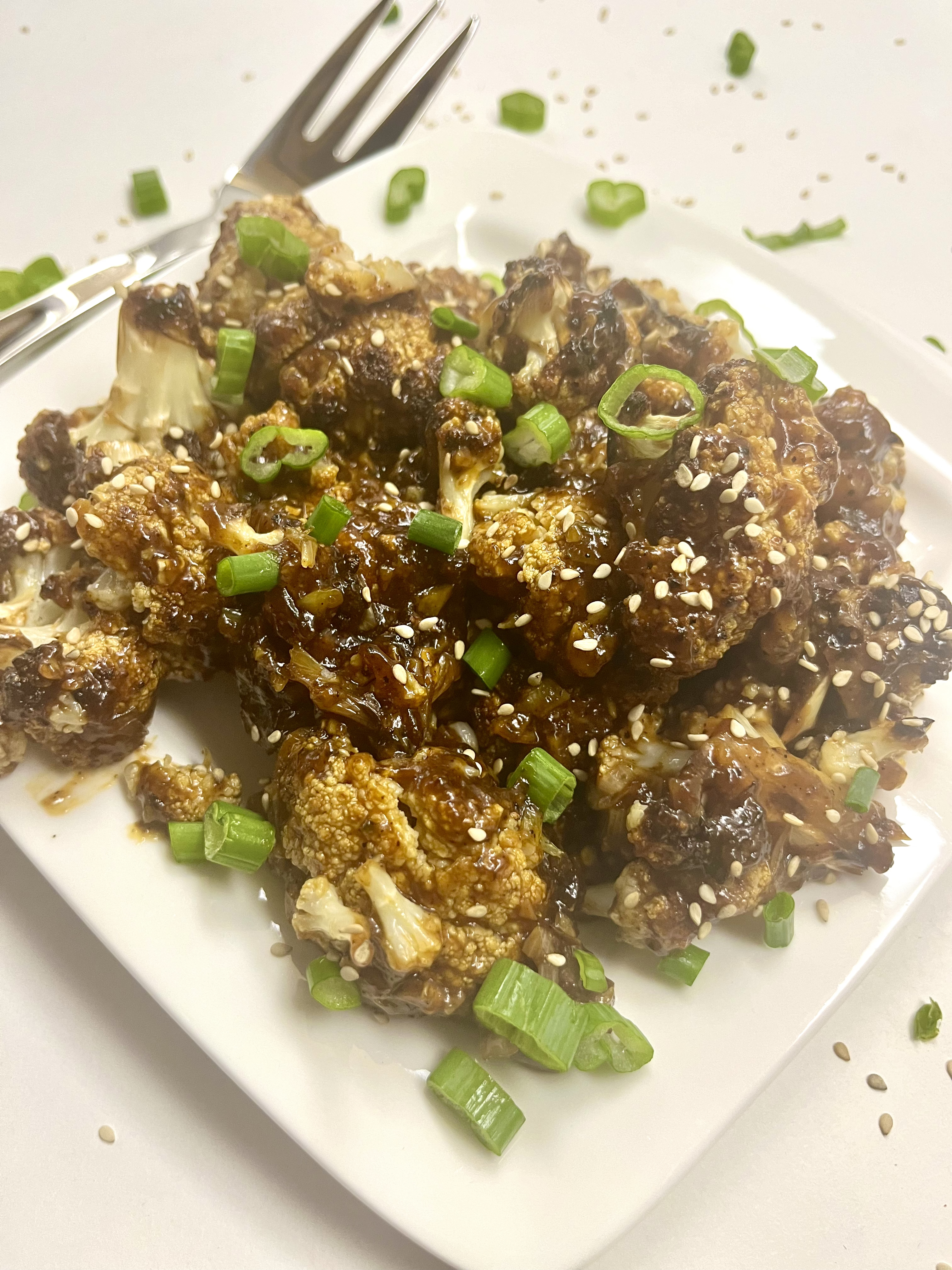 plated roasted cauliflower