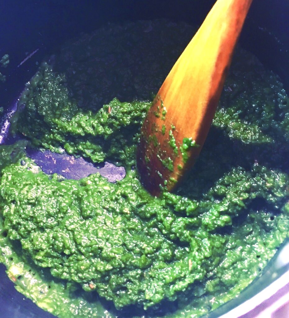 mustard and spinach greens blended