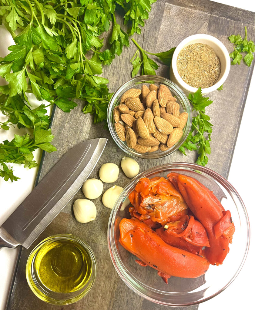 chopped ingredients on cutting board