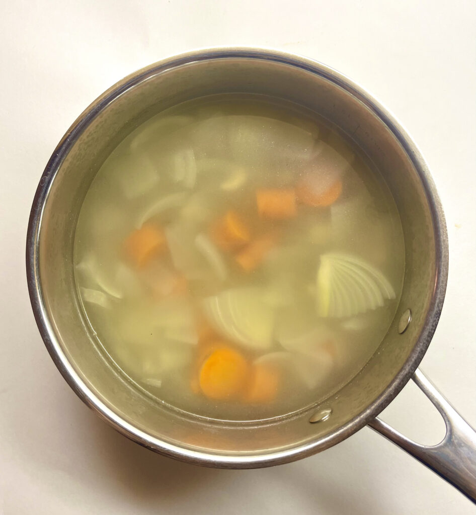 boiling vegetables in pot