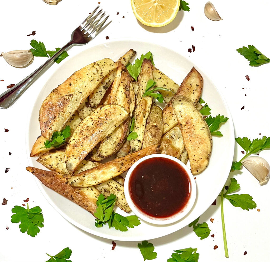 potato wedges on plate