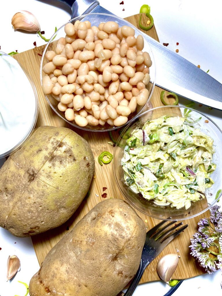 potatoes and fillings on board