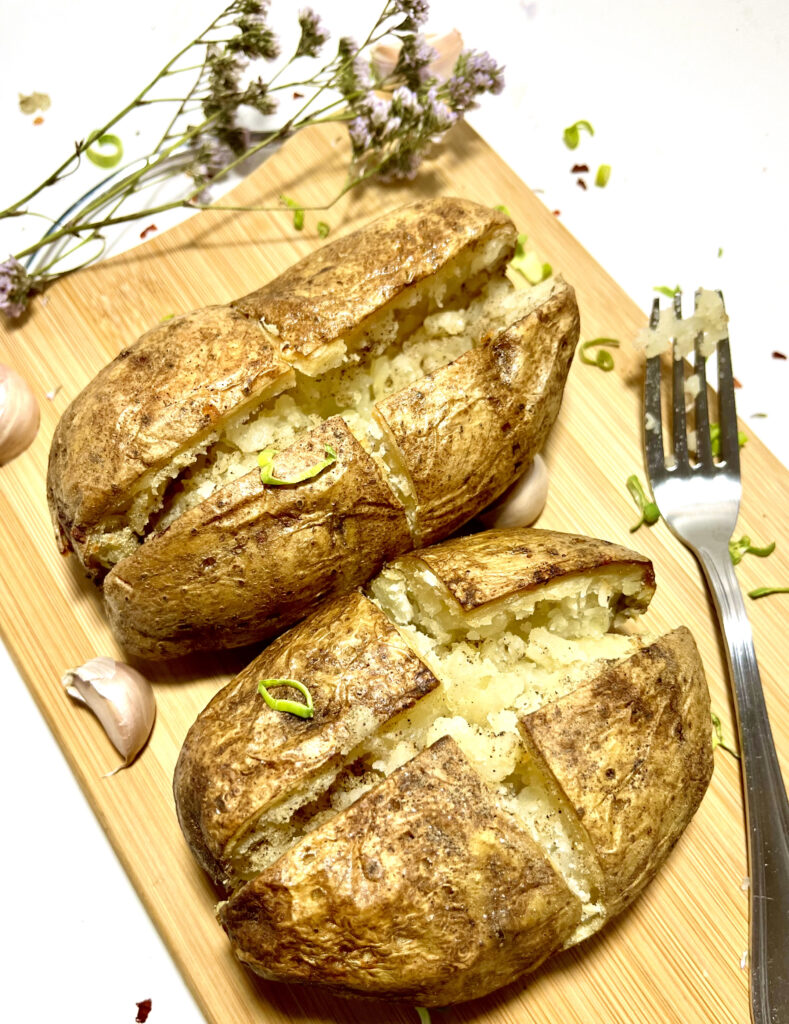 jacket potatoes with cross cuts