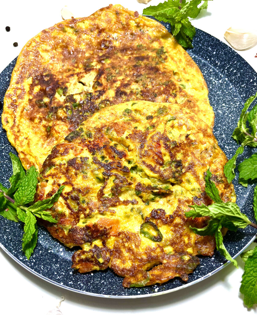 pakistani omelet on plate