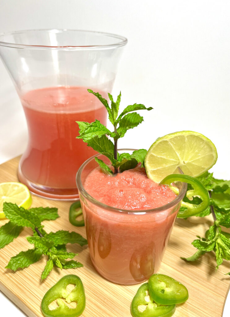 watermelon agua fresca with ingredients