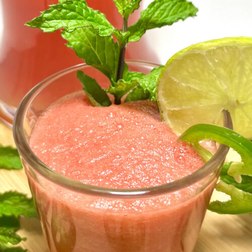 watermelon agua fresca in glass