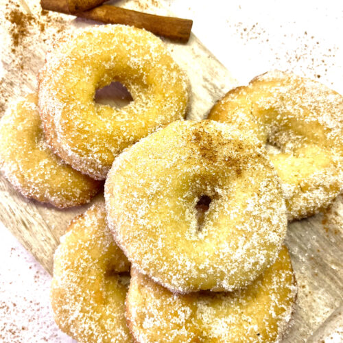 simple sugar donuts in pile