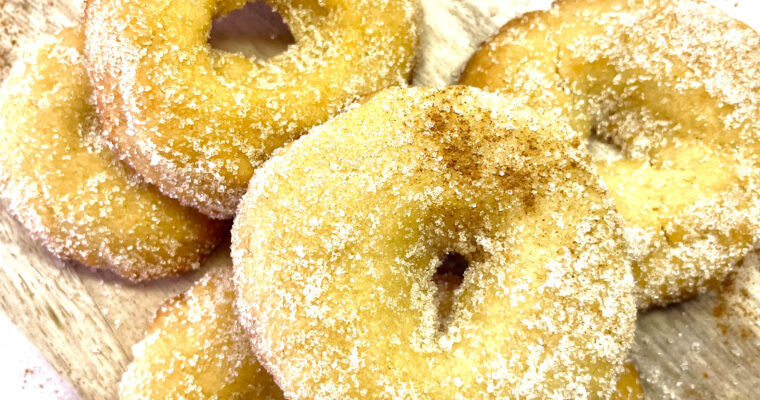 simple sugar donuts in pile