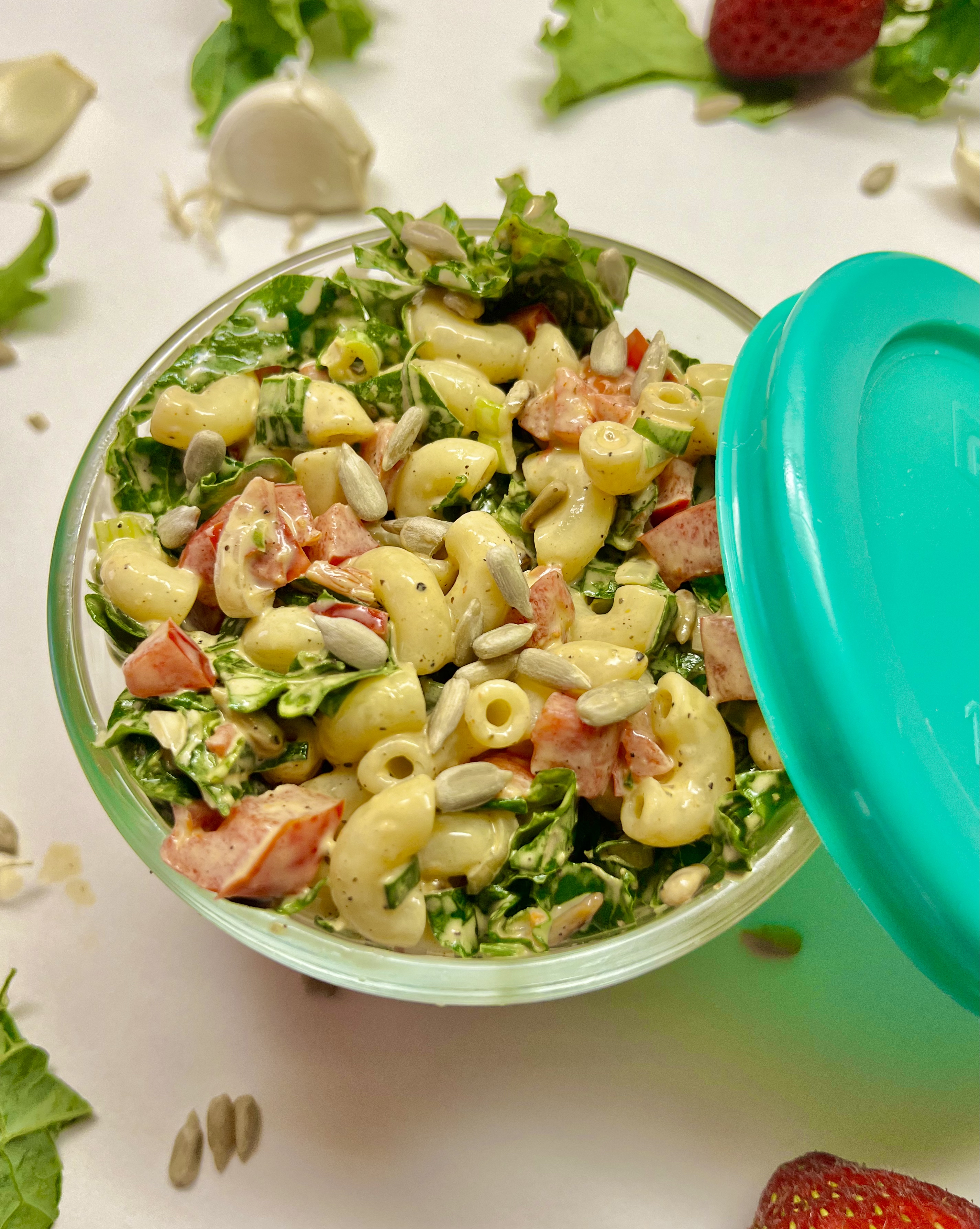 leftover macaroni salad in tupperware