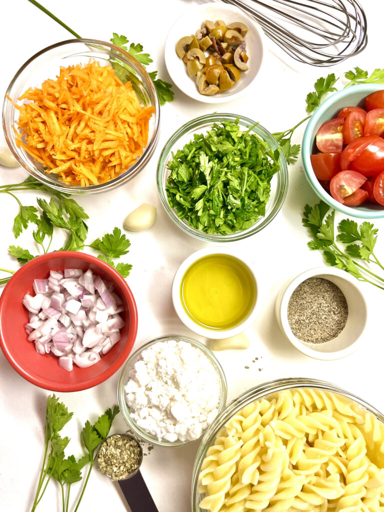 ingredients in various bowls