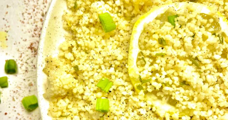 garlic couscous on plate