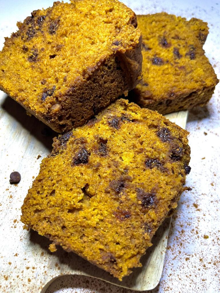 pumpkin bread loaf sliced