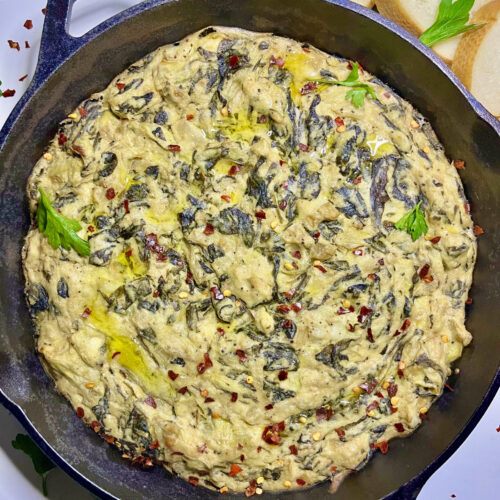 artichoke dip in pan